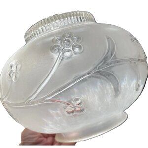 Vintage ceiling light fixture glass globe shade Floral Frosted